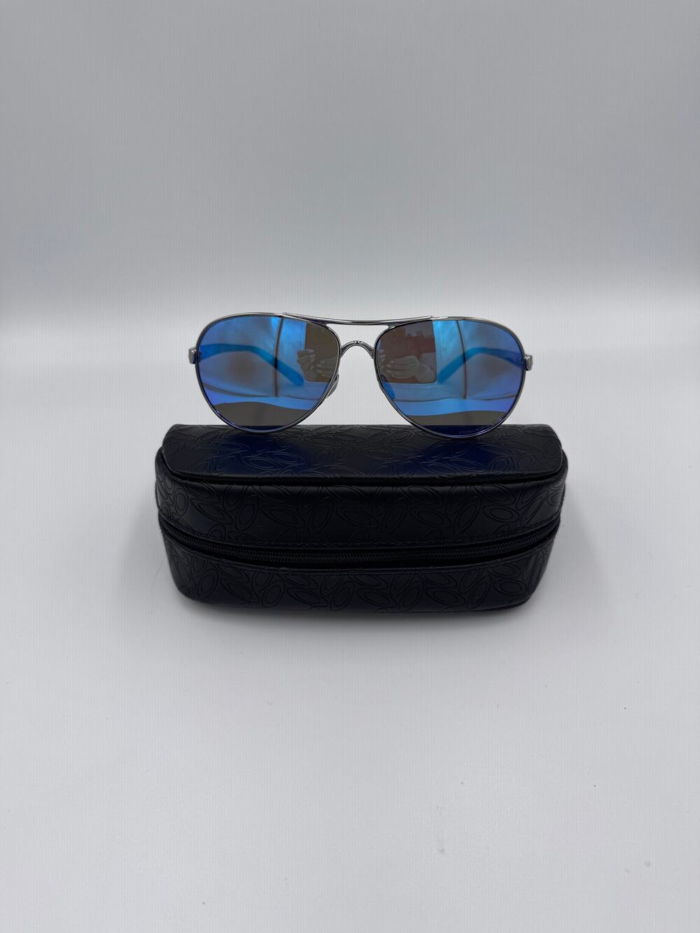 New Oakley OO4079 FEEDBACK Polished Chrome Prizm Saphire Eyeglasses